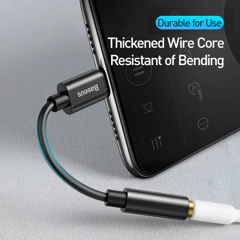 Baseus Type C to 3.5mm Earphone Jack AUX USB C Cable Headphones Adapter 3.5 Jack Audio cable For Huawei P20 Xiaomi Mi 10
