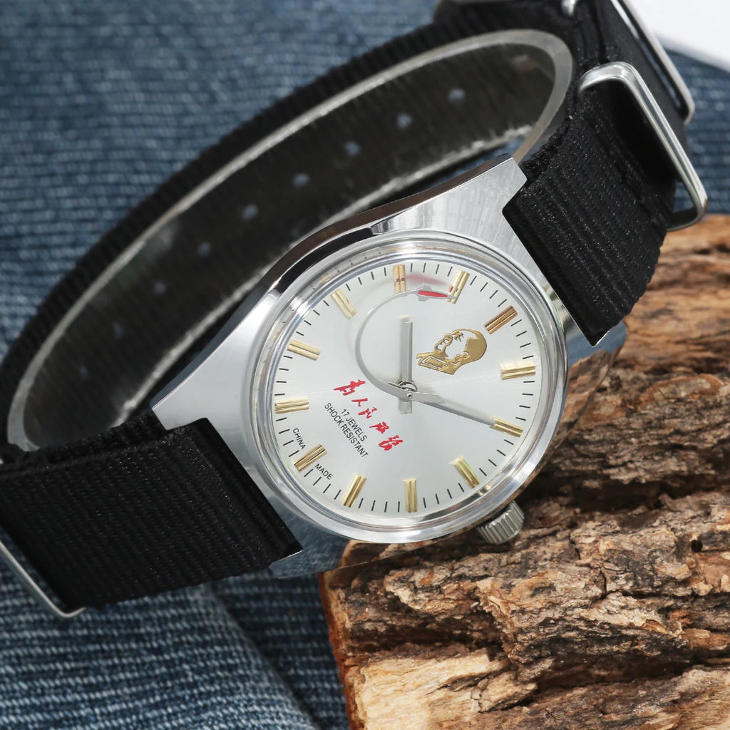 7120 Hand-Wind Mechanical Watch Men 36mm Retro Business Timepiece Classic Simple Look