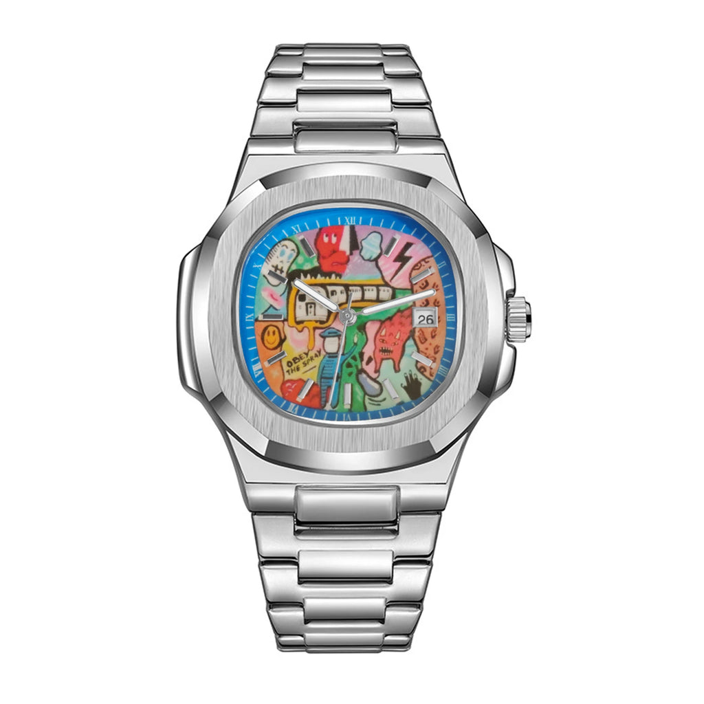 High-quality Hand-painted Men's Wristwatch, Genuine Product of a Trendy and Fashionable Brand, New Model Launched in 2025, a Nic