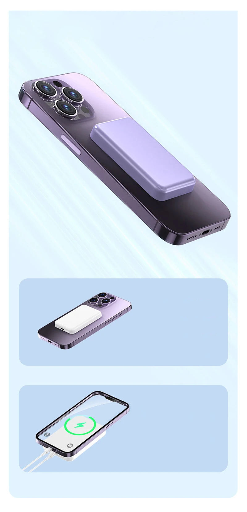 Power Bank Charger Fast Charging External Spare Battery For Apple iPhone Android Magsafes