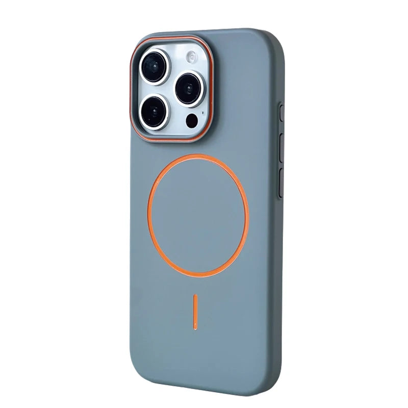 Ultrathin Hit Color For MagSafe Phone Case for iPhone  Wireless Charger Matte Hard PC Cover