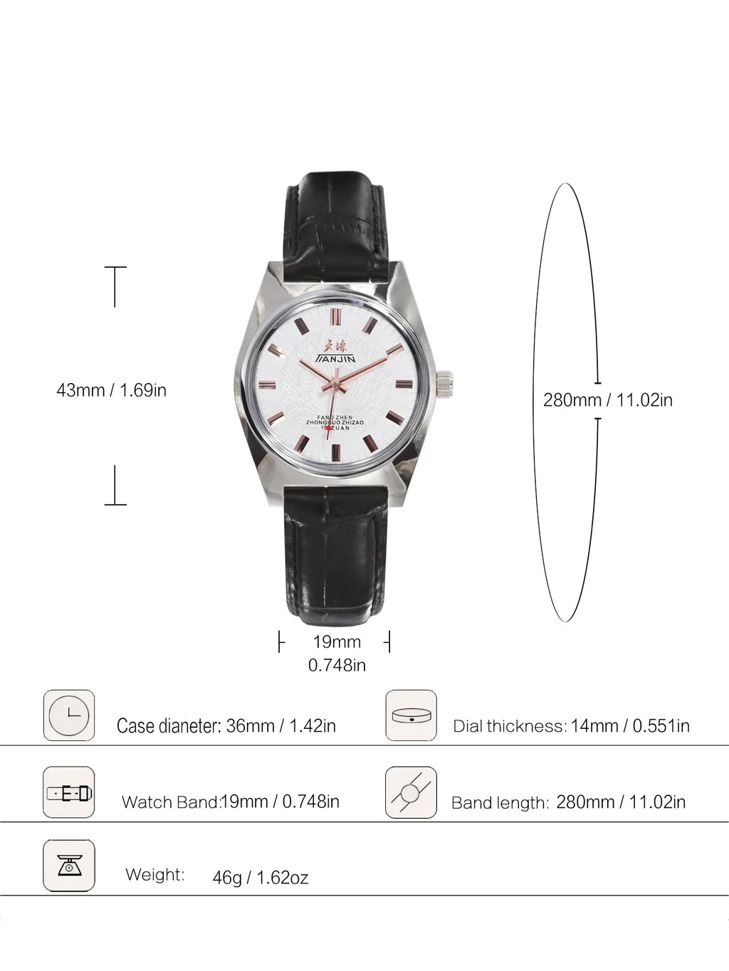 Men’s Hand-Wind Mechanical Watch 7120 Waterproof Bauhaus Design Watch for Men Wholesale