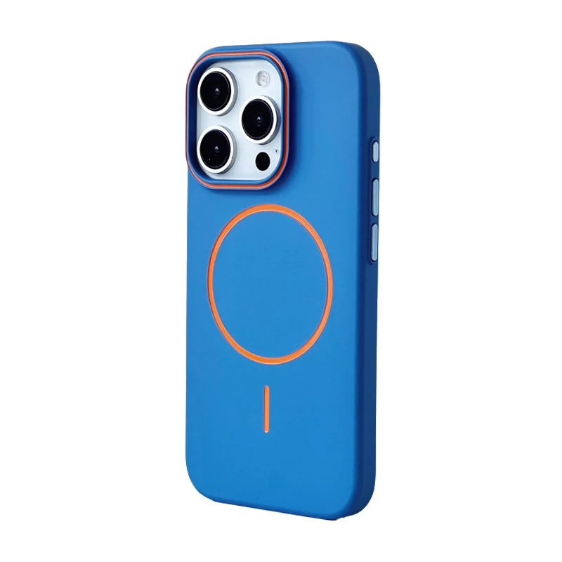 Ultrathin Hit Color For MagSafe Phone Case for iPhone  Wireless Charger Matte Hard PC Cover