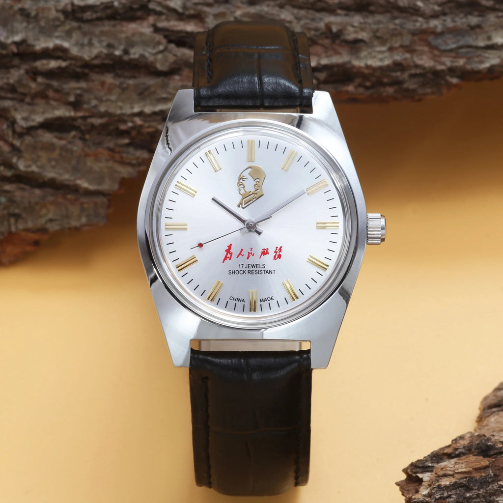 7120 Hand-Wind Mechanical Watch Men 36mm Retro Business Timepiece Classic Simple Look