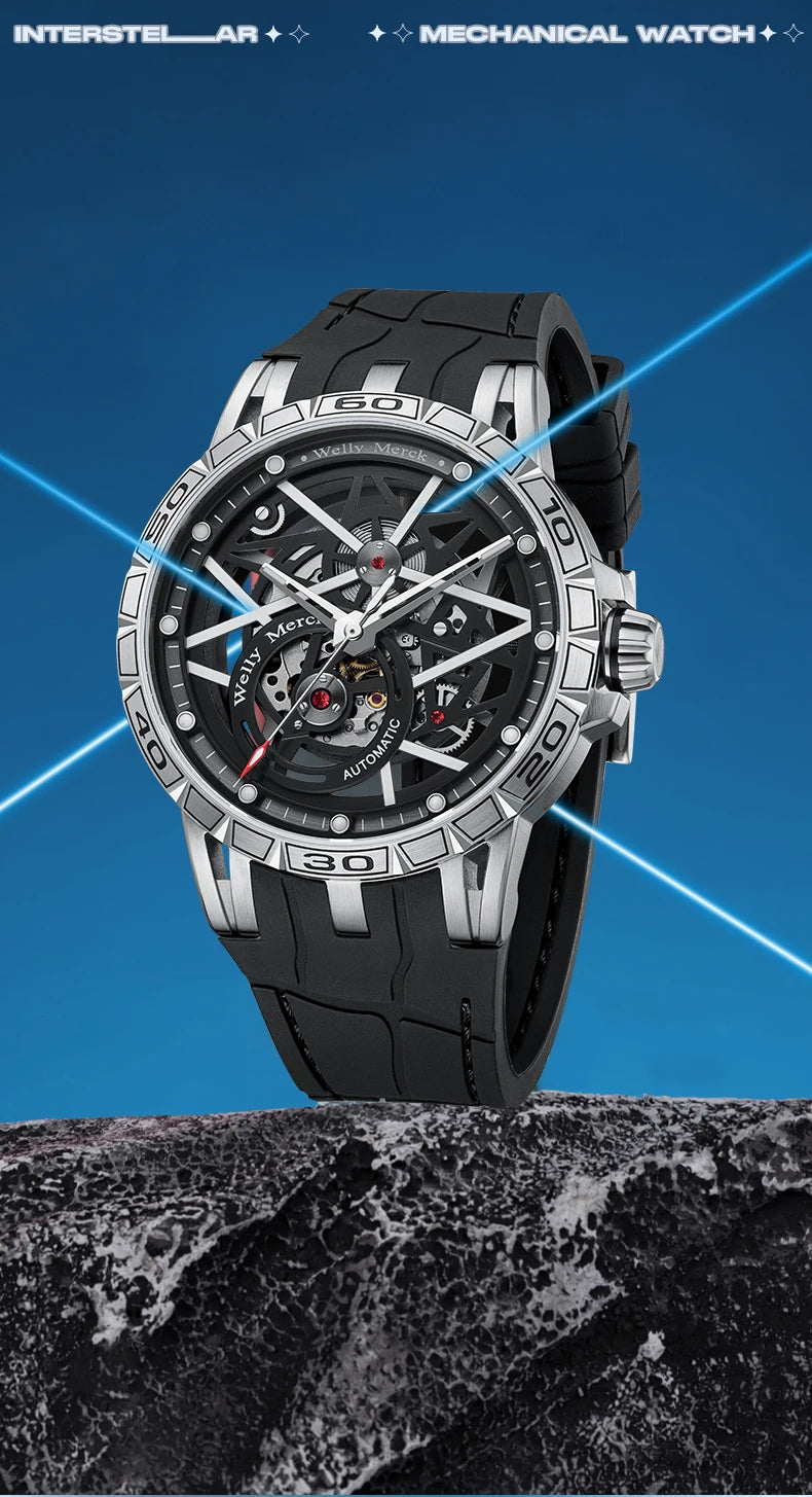WM Watch Mechanical Watch, 8205 movement, 316L stainless steel case, sapphire crystal glass, 50m water resistance WM143M