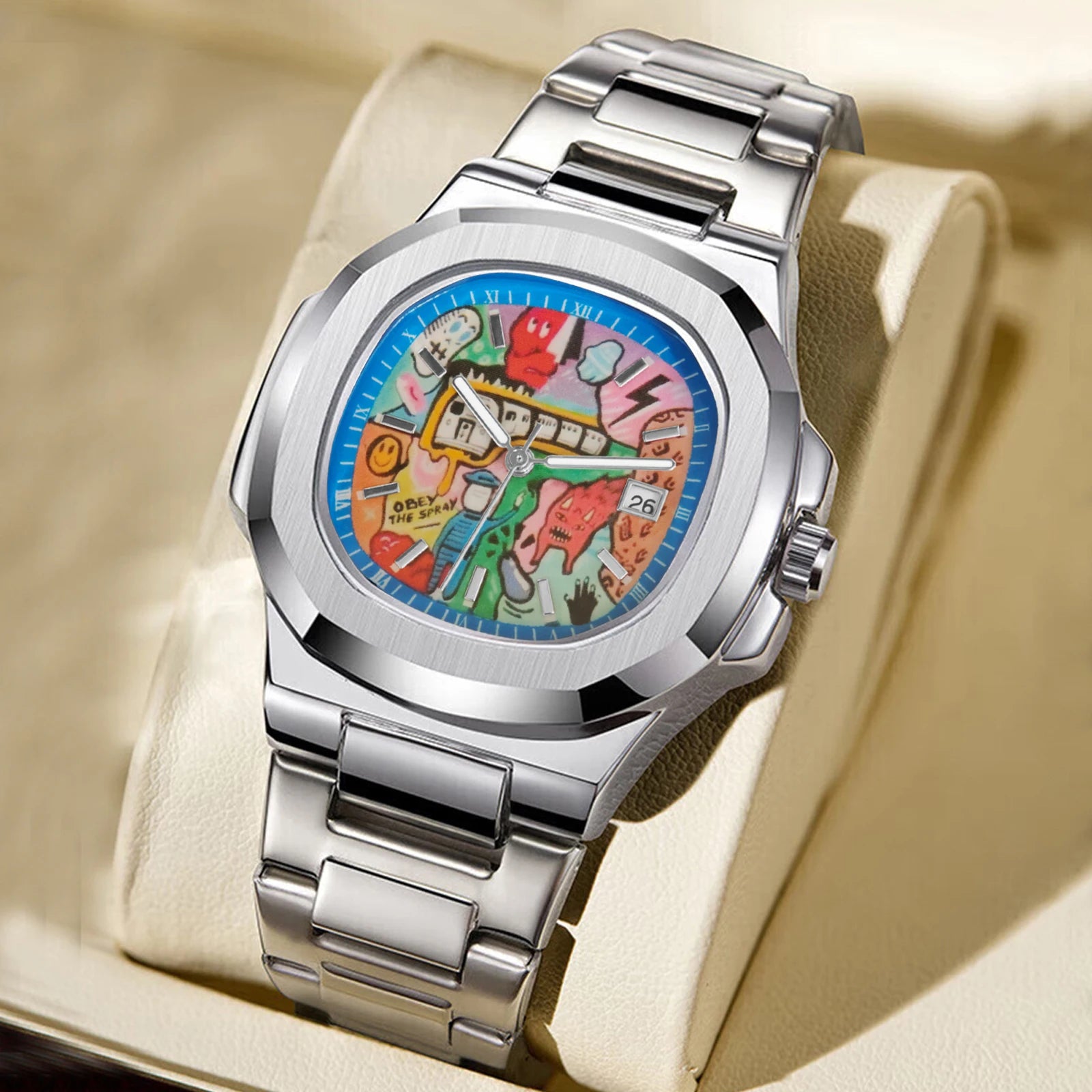 High-quality Hand-painted Men's Wristwatch, Genuine Product of a Trendy and Fashionable Brand, New Model Launched in 2025, a Nic
