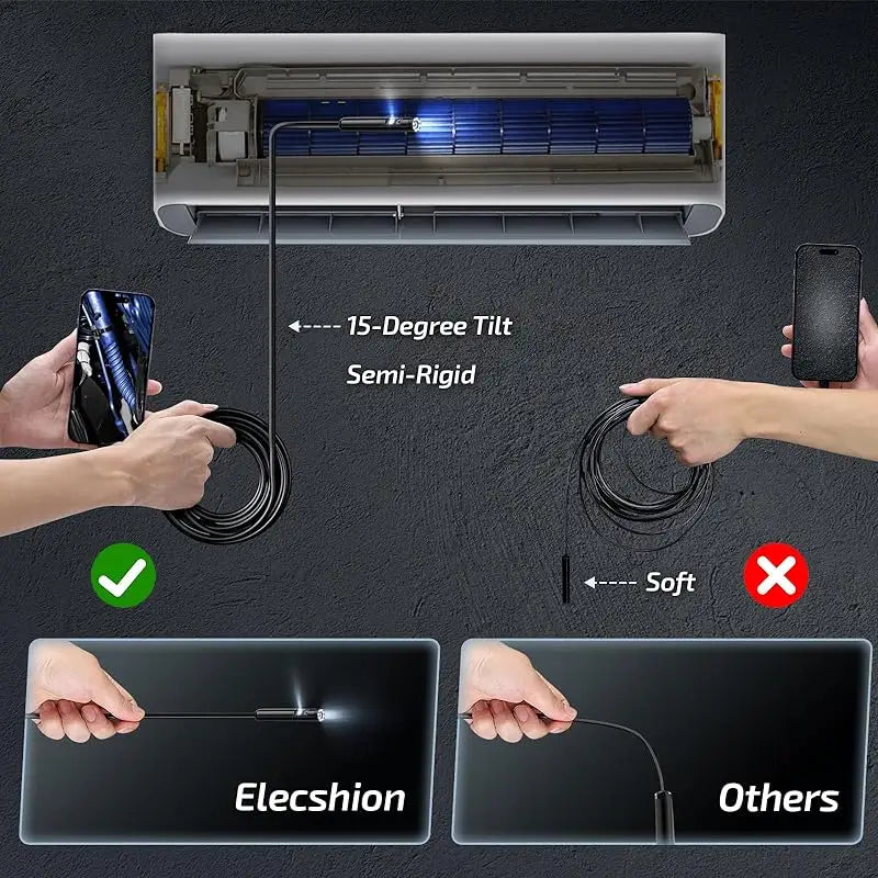 Single/Dual Lens Wifi Endoscope Camera Android Mini Car Inspection Camera for Iphone IOS Waterproof Pipeline Borescope Type C
