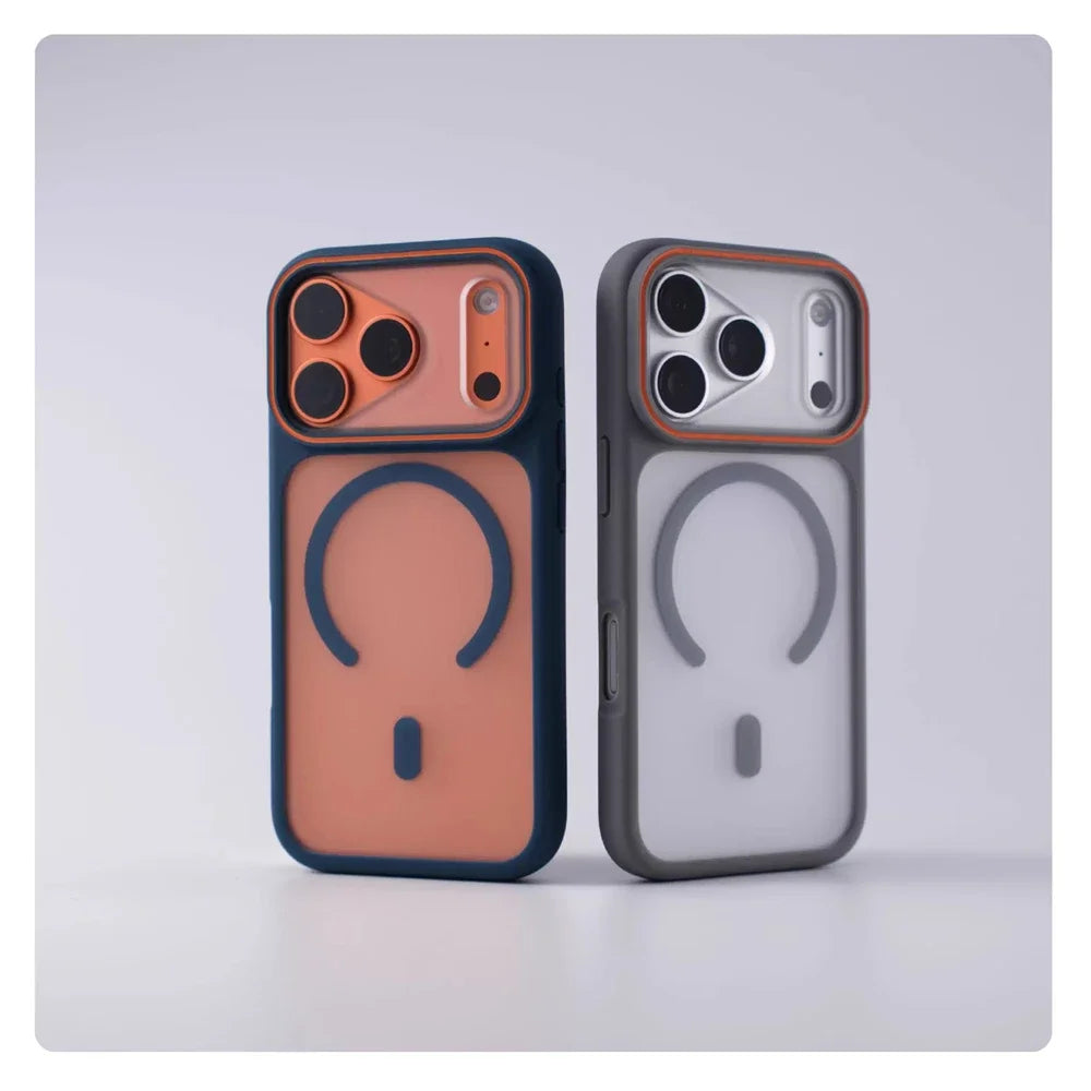 Luxury Matte Translucent For Magsafe Case For iPhone 17 16 Pro Max 15 14 Plus Magnetic Wireless Charging Shockproof Cover Shell