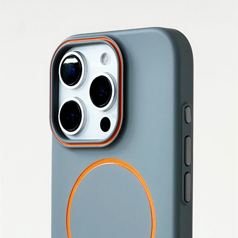 Ultrathin Hit Color For MagSafe Phone Case for iPhone  Wireless Charger Matte Hard PC Cover