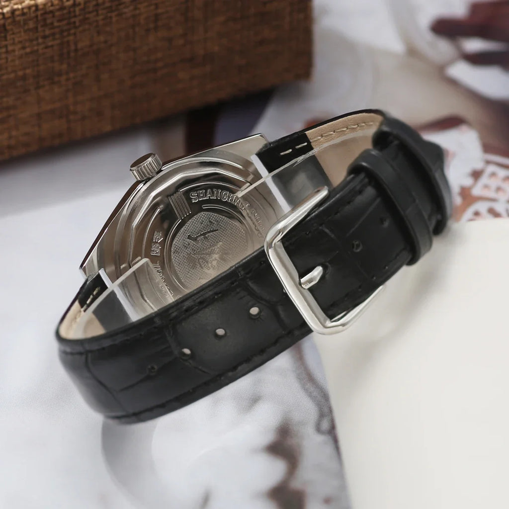 7120 Hand-Wind Mechanical Watch Men 36mm Retro Business Timepiece Classic Simple Look