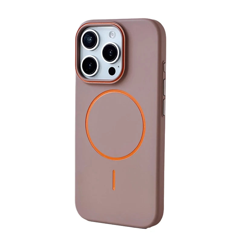 Ultrathin Hit Color For MagSafe Phone Case for iPhone  Wireless Charger Matte Hard PC Cover