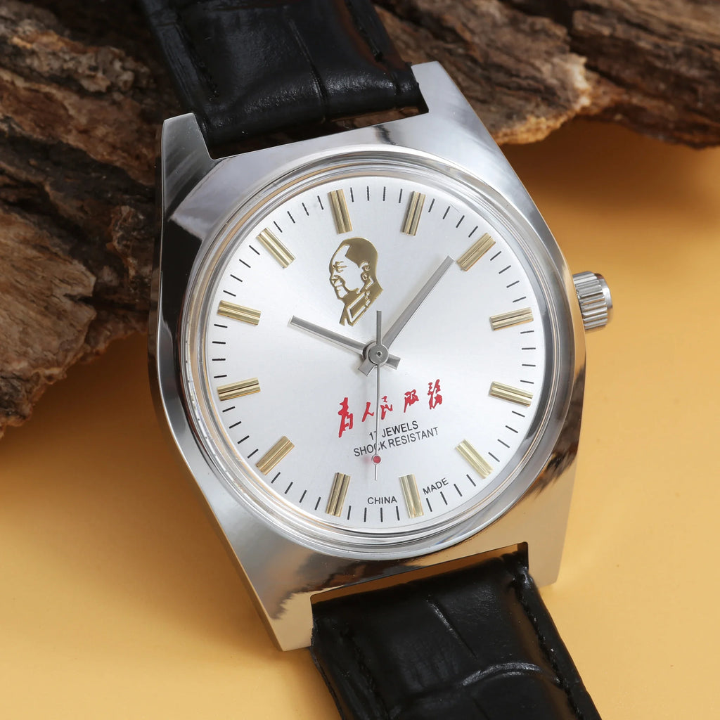 7120 Hand-Wind Mechanical Watch Men 36mm Retro Business Timepiece Classic Simple Look