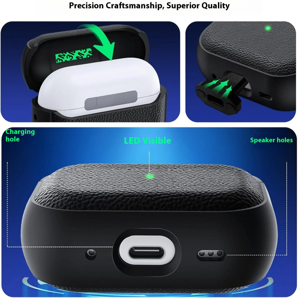 2025 Capa For AirPods Pro 3 Case Soft TPU Leather Design Protective Cover For AirPods 4 3 2 1 Pro 2 Pro2 Pro3 Cases With Lanyard