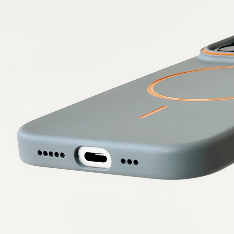 Ultrathin Hit Color For MagSafe Phone Case for iPhone  Wireless Charger Matte Hard PC Cover