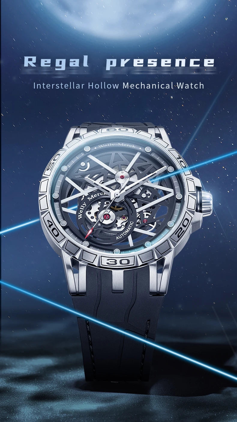 WM Watch Mechanical Watch, 8205 movement, 316L stainless steel case, sapphire crystal glass, 50m water resistance WM143M