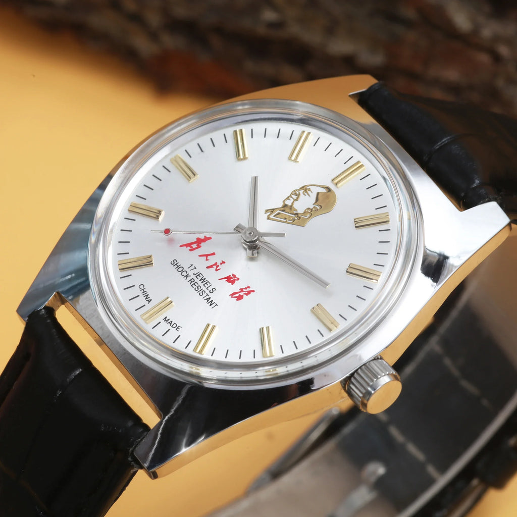 7120 Hand-Wind Mechanical Watch Men 36mm Retro Business Timepiece Classic Simple Look