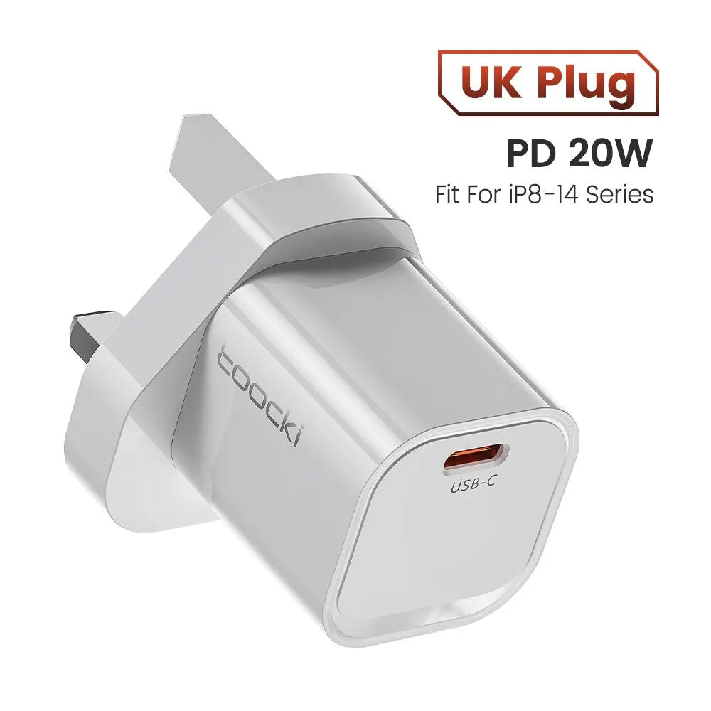 Toocki 20W GaN USB Charger QC 3.0 PD Fast Type C Charger For iPhone 15 14 Pro Max Xiaomi Samsung S23 Type C Mini Phone Charger