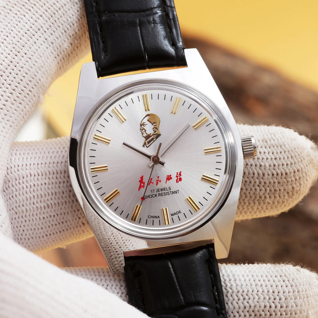 7120 Hand-Wind Mechanical Watch Men 36mm Retro Business Timepiece Classic Simple Look