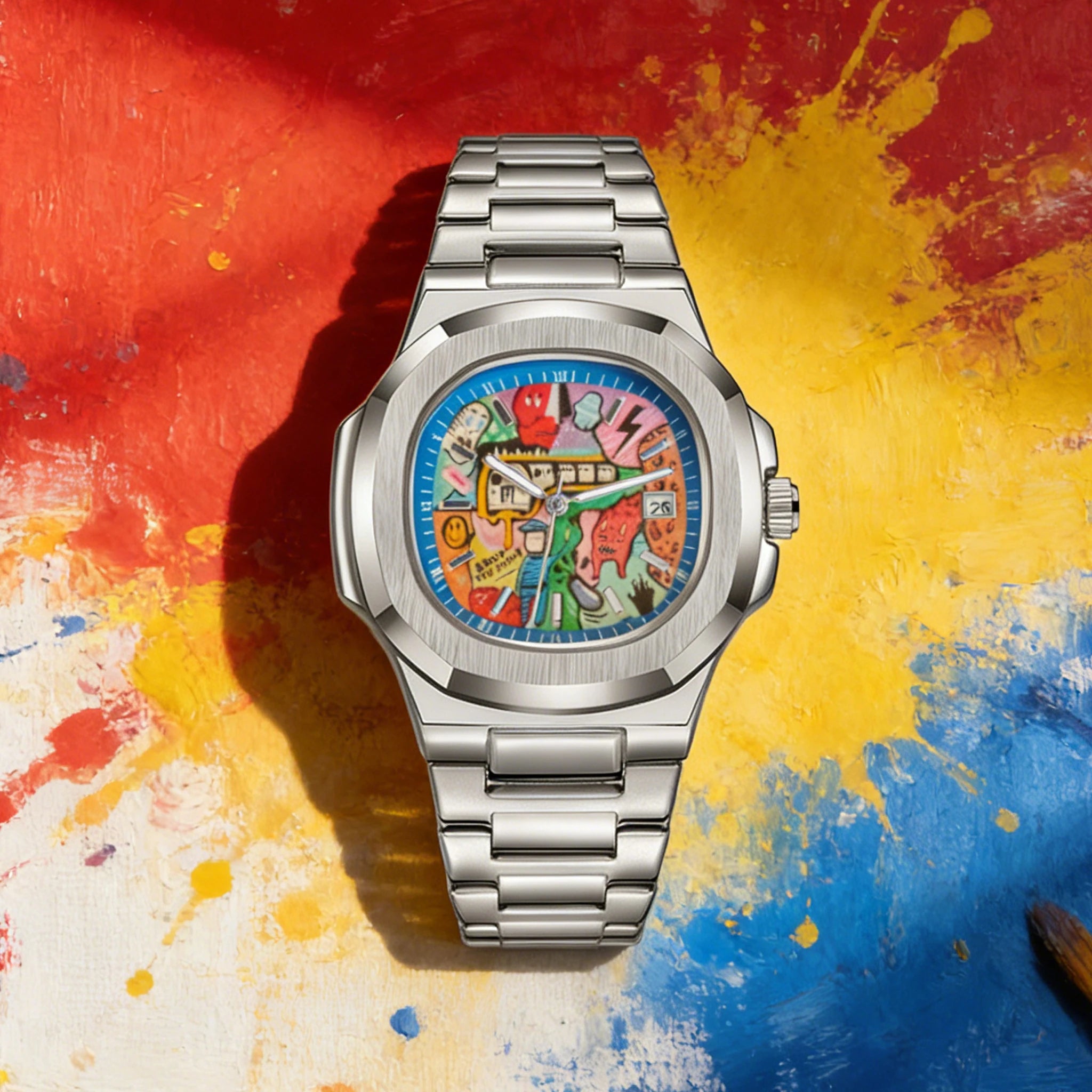 High-quality Hand-painted Men's Wristwatch, Genuine Product of a Trendy and Fashionable Brand, New Model Launched in 2025, a Nic